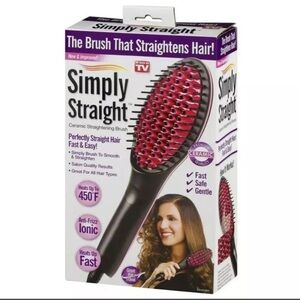 Simply Straight Ceramic Straightening‎ Brush. The brush that straightens hair.
